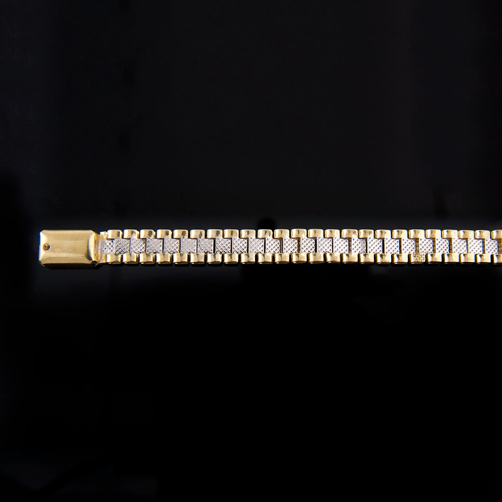 Unisex | Pulsera Tejido Rolex ROR - 6 mm – Plata Con Baño De Oro Italiano 24k