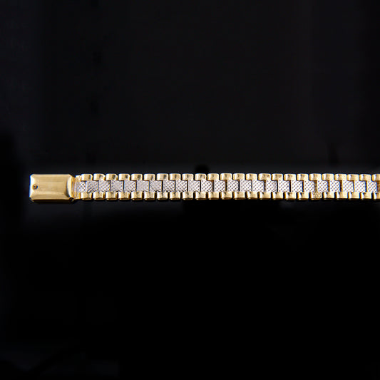 Unisex | Pulsera Tejido Rolex ROR - 6 mm – Plata Con Baño De Oro Italiano 24k