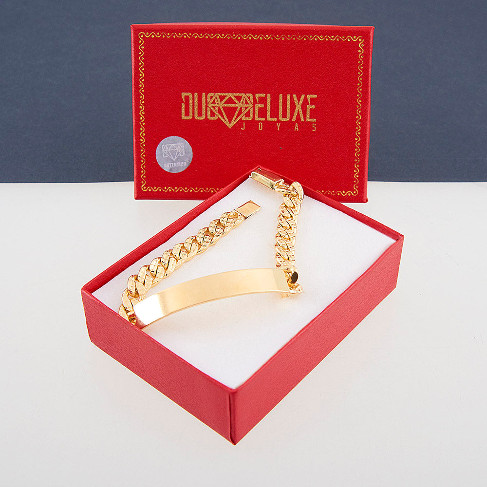 Hombre | Esclava Tejido Barbada HM Diamantada 8 mm – Plata Con Baño De Oro 24k