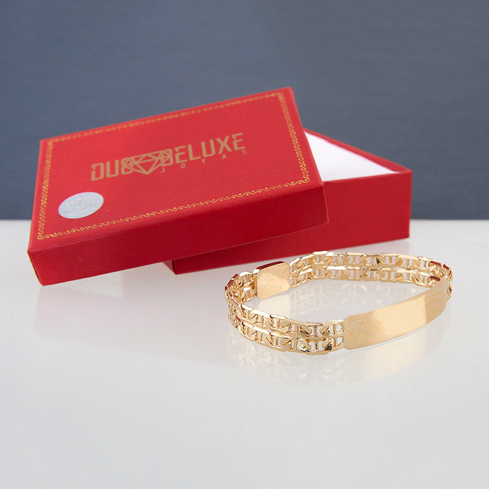 Hombre Esclava Tejido Gucci Doble 10 mm – Plata Con Baño De