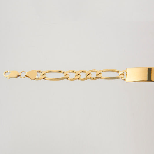 Unisex | Esclava Tejido Cartier Figaro 3:1 Lisa 8 mm, Pulsera Para Hombre Y Mujer, De Plata Autentica Ley .925 Con Baño De Oro Italiano 24k, Con Grabado, DUO DELUXE JOYAS