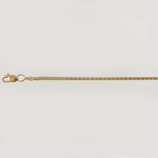 Mujer | Pulso Pulsera Tejido Espiga 2 mm, Esclava Para Mujer De Plata Autentica Ley .925 Con Baño De Oro Italiano De 24k, DUO DELUXE JOYAS