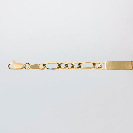Bebé | Esclava Tejido Cartier Figaro 3:1 Lisa 4 mm, Pulsera Para Bebé, De Plata Autentica Ley .925 Con Baño De Oro Italiano 24k, Con Grabado, DUO DELUXE JOYAS