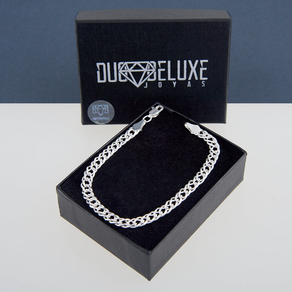 Unisex | Pulsera Tejido Rombo 5 mm – Unisex – Plata Ley .925