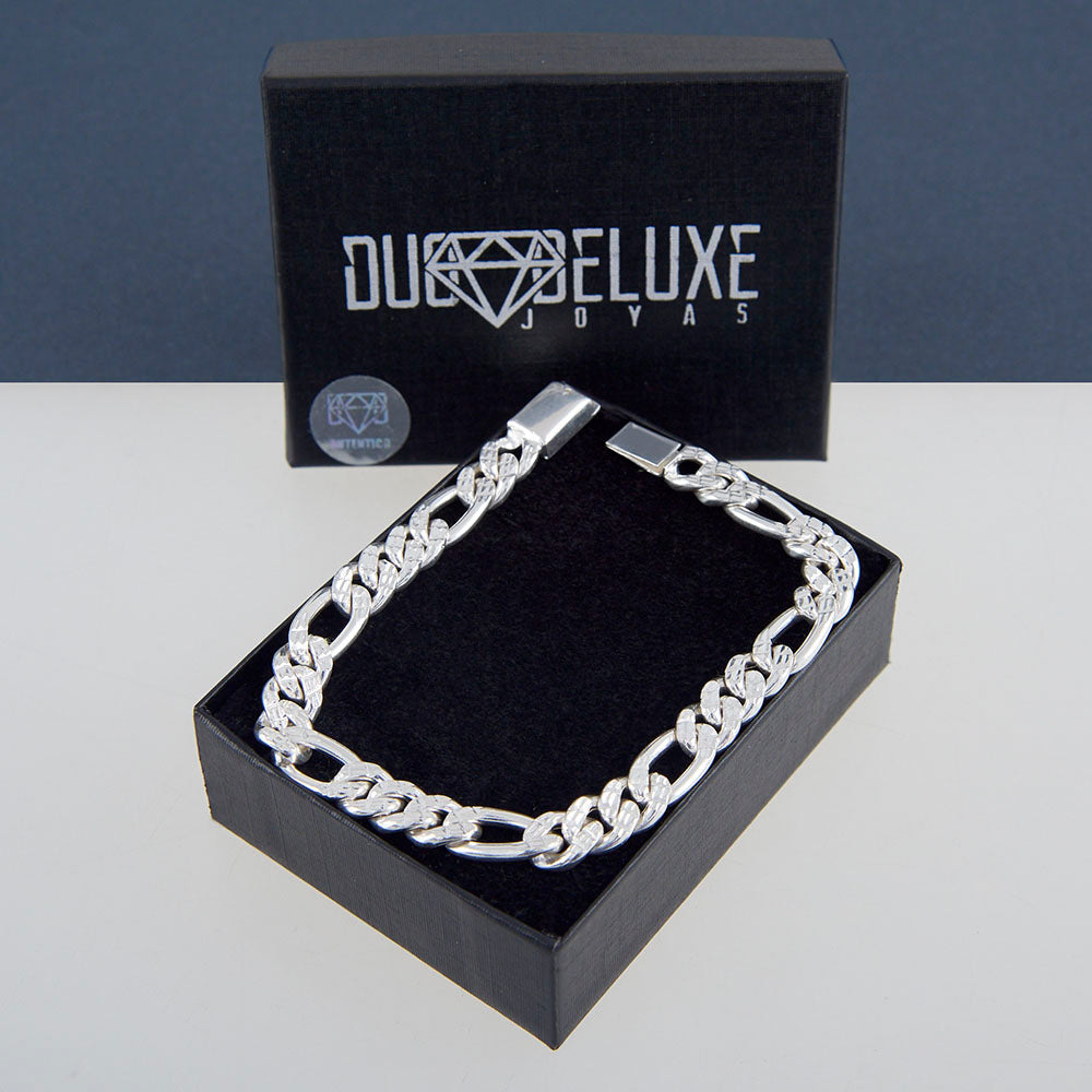 Unisex | Pulsera Tejido Cartier HM Diamantado 8 mm – Plata Ley .925