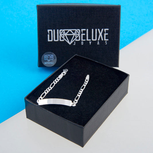 Bebé | Pulsera Esclava Tejido Cartier Figaro 3:1 Lisa 3 mm, Para Bebé, De Plata Autentica Ley .925, DUO DELUXE JOYAS