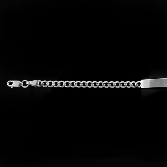 Mujer | Esclava Tejido Barbada Cubana Lisa 4 mm, Pulsera Para Mujer, De Plata Autentica Ley .925, Con Grabado, DUO DELUXE JOYAS