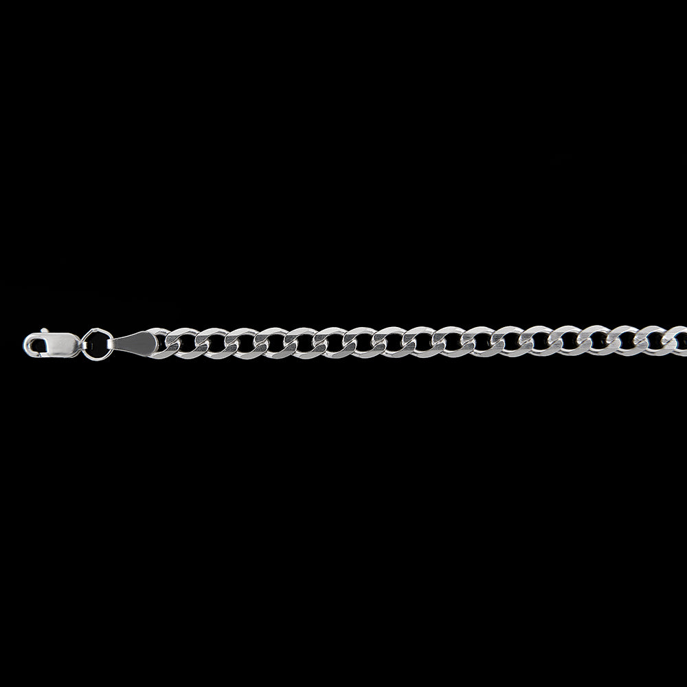 Unisex | Pulsera Tejido Barbada Abierto Liso 5 mm – Plata Ley .925