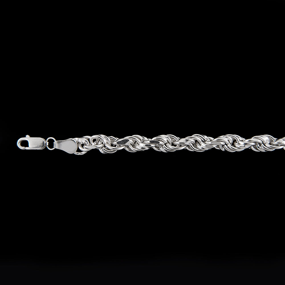 Unisex | Pulsera Tejido Torzal Relleno 5 mm – Unisex – Plata Ley .925