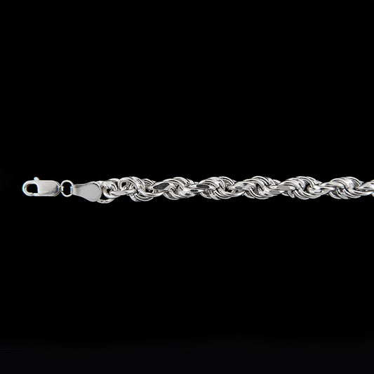Unisex | Pulso Pulsera Tejido Torzal Relleno 5 mm, Esclava Para Hombre Y Mujer De Plata Autentica Ley .925, DUO DELUXE JOYAS