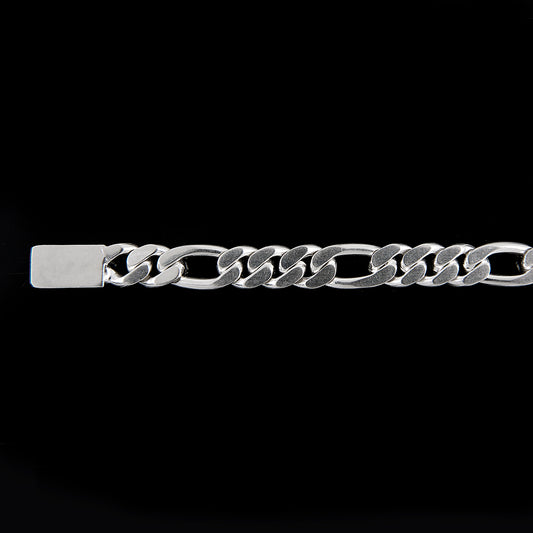Unisex | Pulso Pulsera Tejido Cartier Figaro 3:1 Lisa HM 8 mm, Esclava Para Hombre Y Mujer De Plata Autentica Ley .925, DUO DELUXE JOYAS