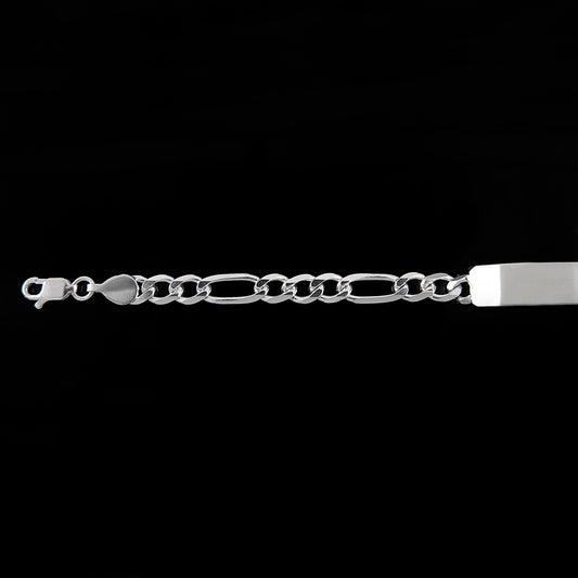 Unisex | Esclava Tejido Cartier Figaro 3:1 Lisa 6 mm, Pulsera Para Hombre Y Mujer, De Plata Autentica Ley .925, Con Grabado, DUO DELUXE JOYAS