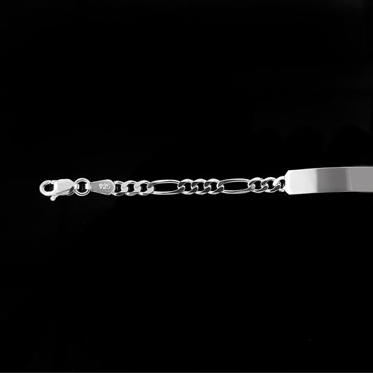 Bebé | Pulsera Esclava Tejido Cartier Figaro 3:1 Lisa 3 mm, Para Bebé, De Plata Autentica Ley .925, Con Grabado, DUO DELUXE JOYAS