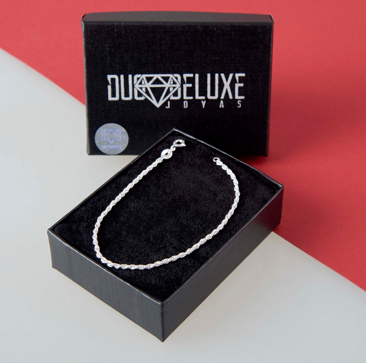 Dama | Pulsera Tejido Torzal 2 mm – Plata Ley .925