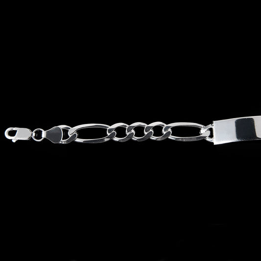 Unisex | Esclava Tejido Cartier Figaro 3:1 Lisa 8 mm, Pulsera Para Hombre Y Mujer, De Plata Autentica Ley .925, Con Grabado, DUO DELUXE JOYAS