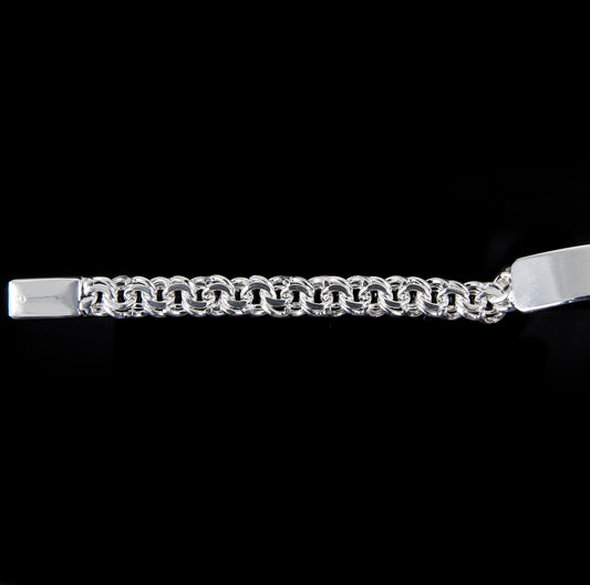Unisex | Esclava Tejido China 7 mm, Pulsera Para Hombre Y Mujer, De Plata Autentica Ley .925, Con Grabado, DUO DELUXE JOYAS