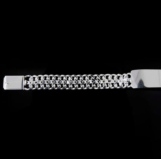 Unisex | Esclava Tejido Cubana Petatillo 10 mm, Pulsera Para Hombre Y Mujer, De Plata Autentica Ley .925, Con Grabado, DUO DELUXE JOYAS