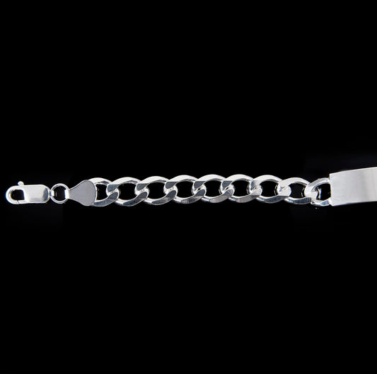 Unisex | Esclava Tejido Barbada Cubana Lisa 8 mm, Pulsera Para Hombre Y Mujer, De Plata Autentica Ley .925, Con Grabado, DUO DELUXE JOYAS
