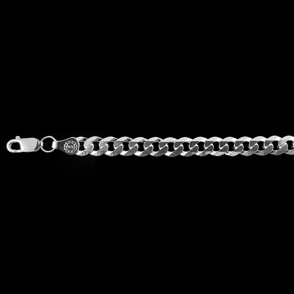 Unisex | Pulsera Tejido Barbada Cerrado Liso 6 mm – Plata Ley .925