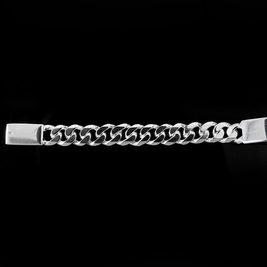Unisex | Esclava Tejido Barbada Cubana Lisa HM 7 mm, Pulsera Para Hombre Y Mujer, De Plata Autentica Ley .925, Con Grabado, DUO DELUXE JOYAS