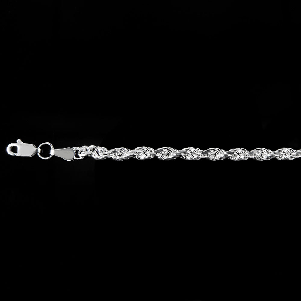 Unisex | Pulsera Tejido Torzal Relleno italiano 4 mm – Unisex – Plata Ley .925