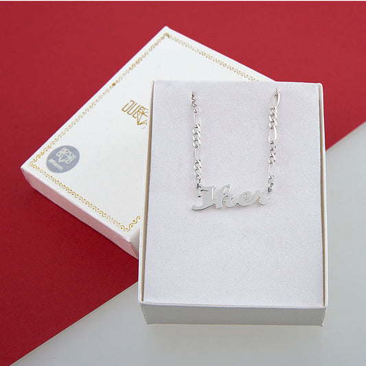 Unisex | Collares Con Dije De Nombre Personalizado Para Caballero Y Dama, De Plata Ley .925, DUO DELUXE JOYAS