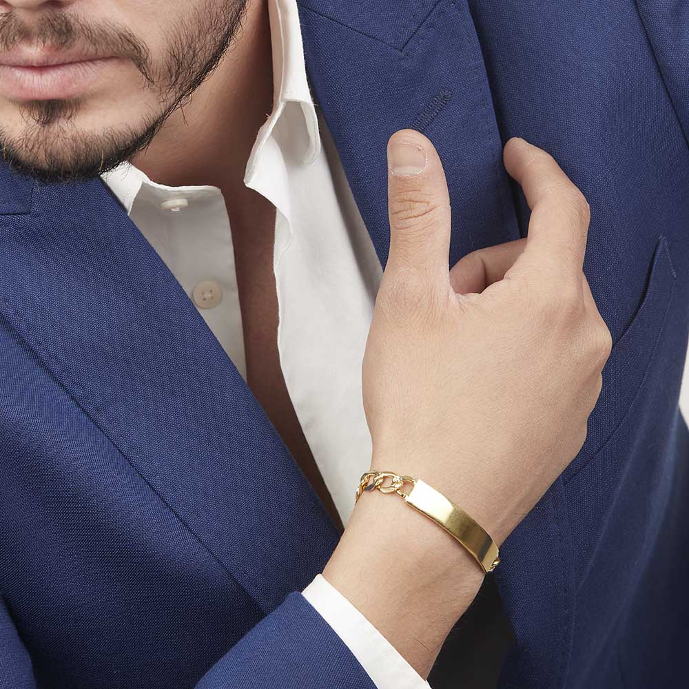 Unisex | Esclava Tejido Barbada Diamantada 2 - 8 mm – Plata Con Baño De Oro 24k