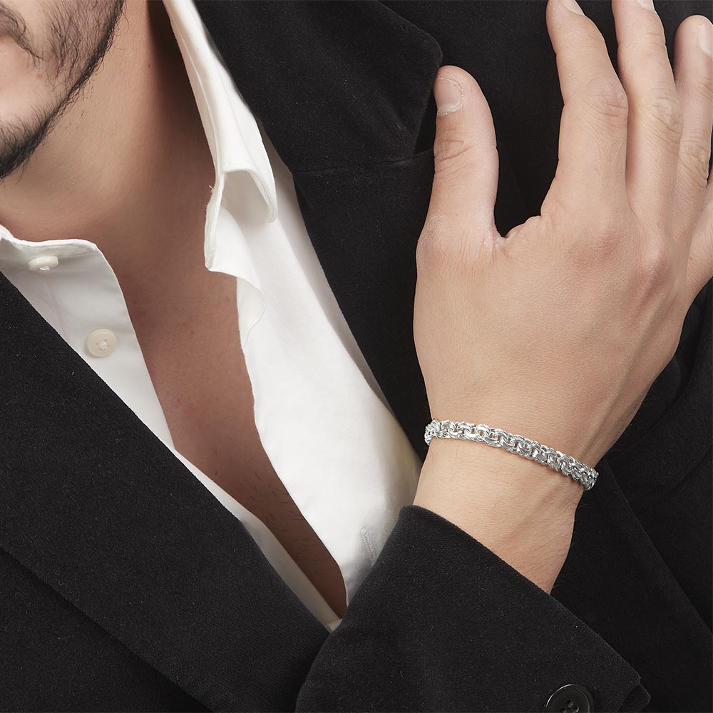 Unisex | Pulsera Tejido Chino - 7 mm – Unisex – Plata Ley .925
