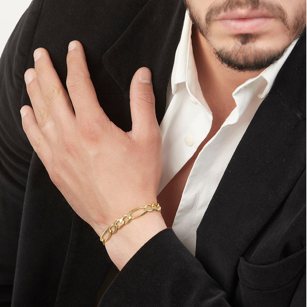 Unisex | Pulsera Tejido Cartier Liso 8 mm – Plata Con Baño De Oro Italiano 24k