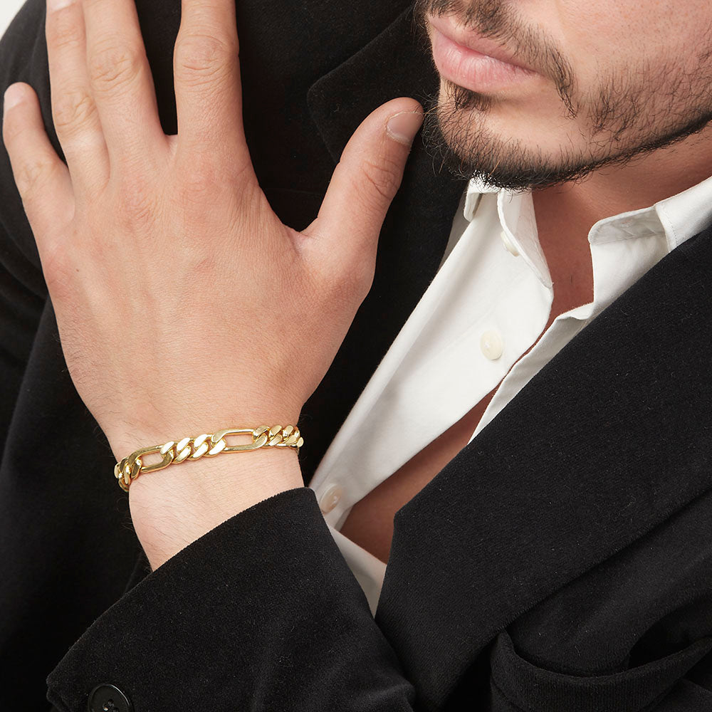 Unisex | Pulsera Tejido Cartier HM Liso 8 mm – Plata Con Baño De Oro Italiano 24k