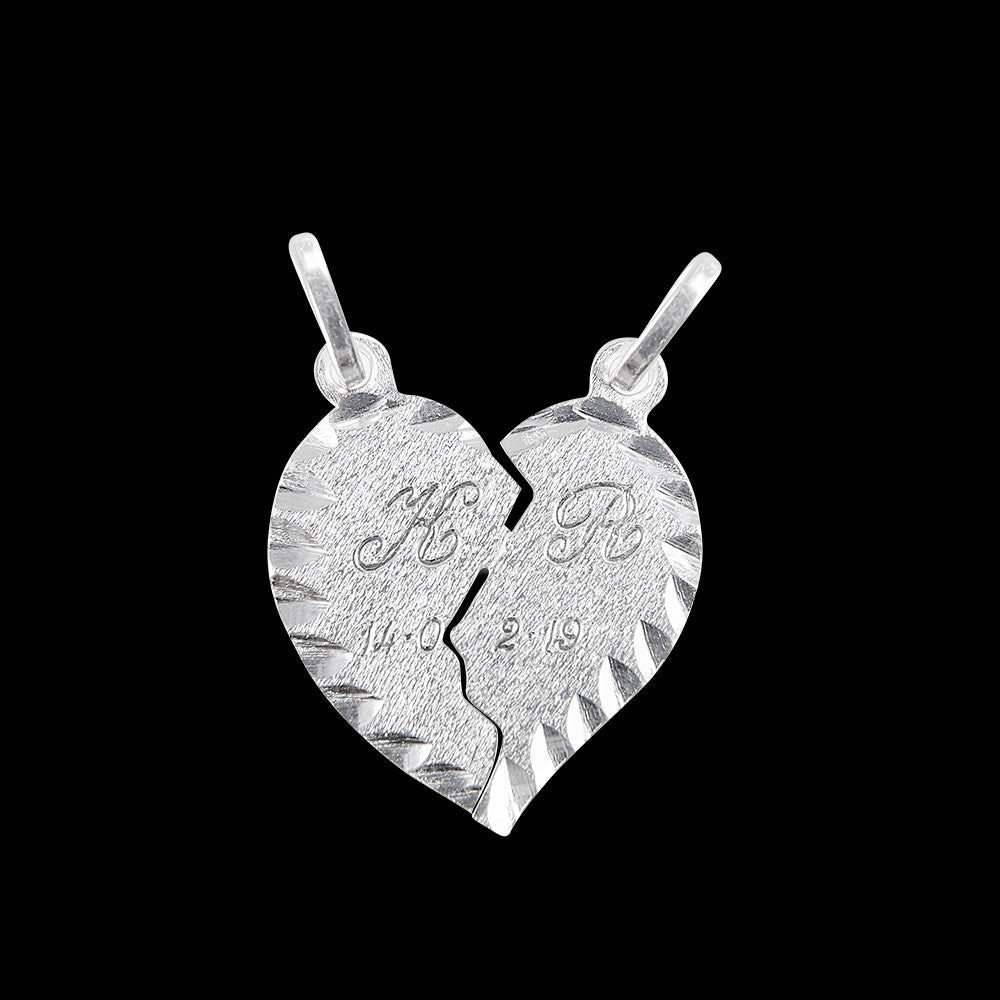 Duo | Dije De Corazon Personalizado Para Parejas | Plata Ley.925