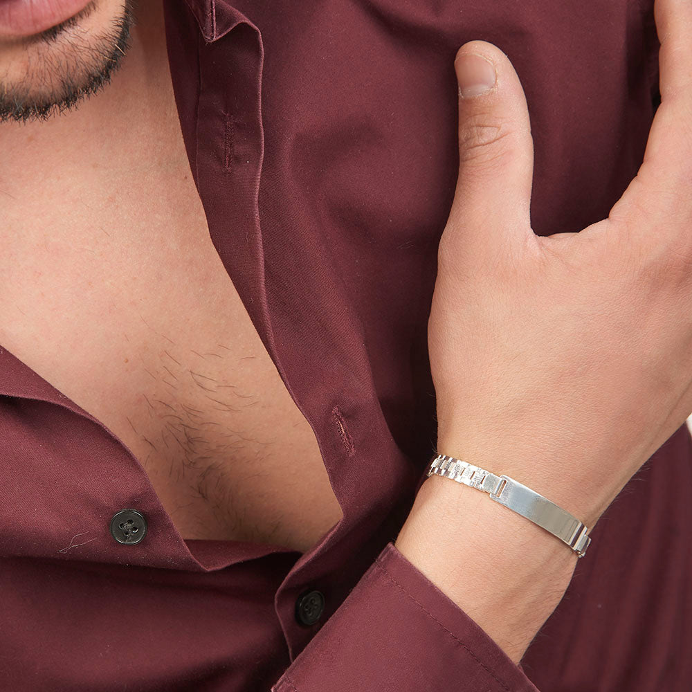 Parejas | Duo De Esclavas Tejido Rolex Elegante Para Parejas, De Plata Autentica Ley .925, Con Grabado, DUO DELUXE JOYAS