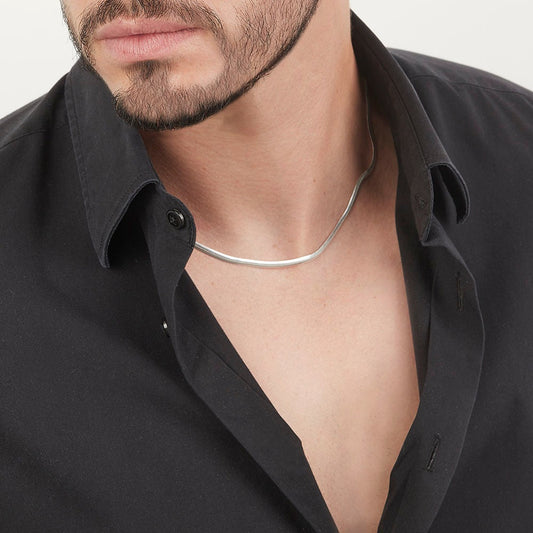 Mujer | Cadena Tejido Panza De Vibora Serpiente - 3 mm x 45 cm, Collar Gargantilla Para Mujer, De Plata Autentica Ley .925, DUO DELUXE JOYAS