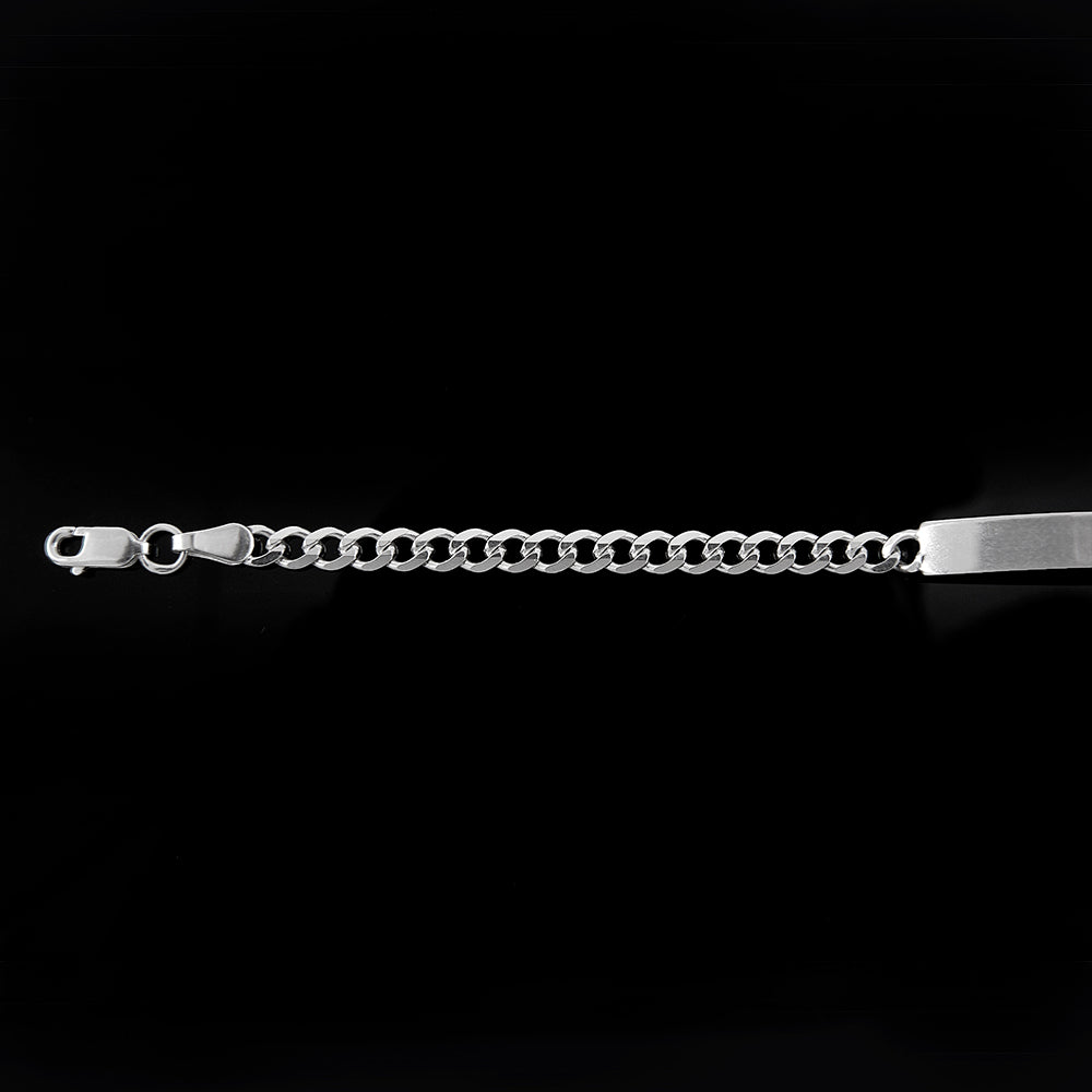 Parejas | Duo De Esclavas Tejido Barbada Cubana Lisa Para Parejas, De Plata Autentica Ley .925, Con Grabado, DUO DELUXE JOYAS