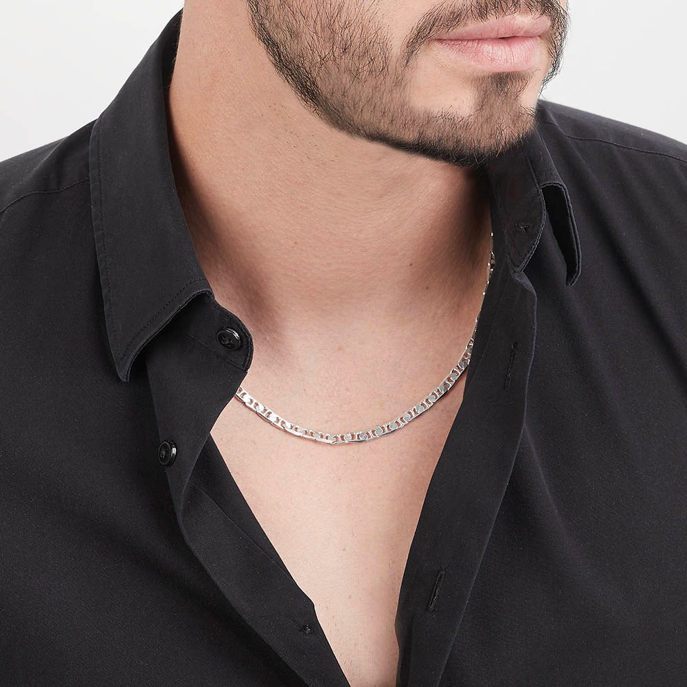 Unisex | Cadena Tejido Imperial Elegante - 5 mm x 50 cm, Collar Para Hombre Y Mujer, De Plata Autentica Ley .925, DUO DELUXE JOYAS