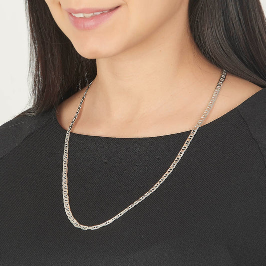 Unisex | Cadena Tejido Imperial Elegante - 5 mm x 60 cm, Collar Para Hombre Y Mujer, De Plata Autentica Ley .925, DUO DELUXE JOYAS