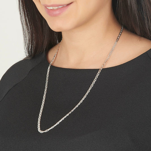 Unisex | Cadena Tejido Imperial Elegante - 4 mm x 60 cm, Collar Para Hombre Y Mujer, De Plata Autentica Ley .925, DUO DELUXE JOYAS