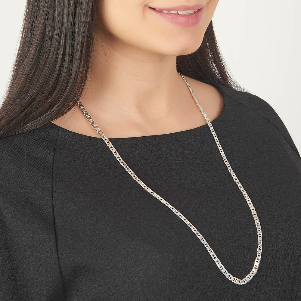 Unisex | Cadena Tejido Imperial Elegante - 5 mm x 70 cm, Collar Para Hombre Y Mujer, De Plata Autentica Ley .925, DUO DELUXE JOYAS