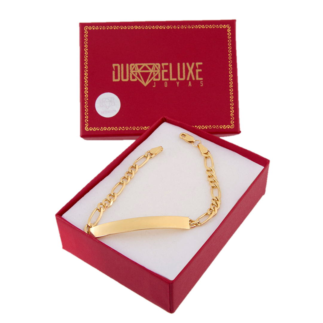 Parejas | Duo De Esclavas Tejido Cartier Figaro 3:1 Para Parejas, De Plata Autentica Ley .925 Con Baño De Oro Italiano 24k, Con Grabado, DUO DELUXE JOYAS