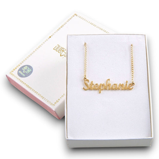 Unisex | Collares Con Dije De Nombre Personalizado Para Caballero Y Dama, De Plata Ley .925, Con Baño De Oro Italiano 24k, DUO DELUXE JOYAS