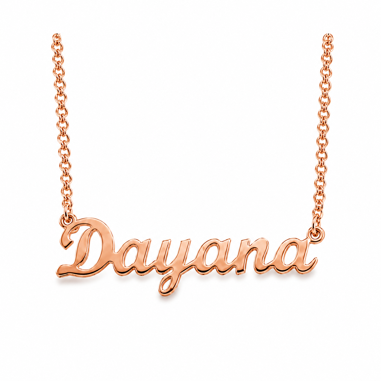 Mujer | Collares Con Dije De Nombre Personalizado Para Dama, De Plata Ley .925, Con Baño De Oro Rosa, DUO DELUXE JOYAS