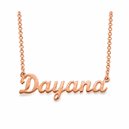 Mujer | Collares Con Dije De Nombre Personalizado Para Dama, De Plata Ley .925, Con Baño De Oro Rosa, DUO DELUXE JOYAS