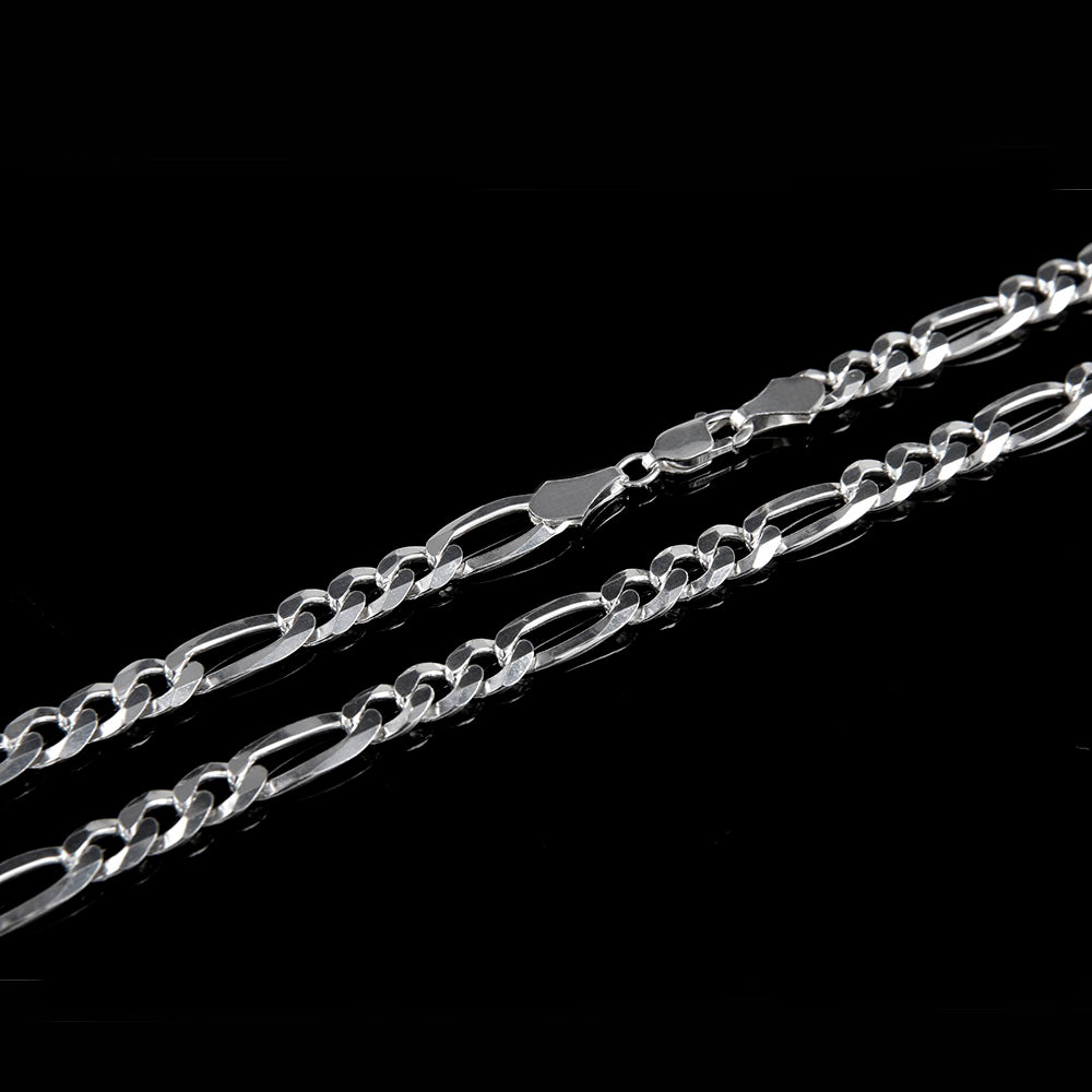Unisex | Cadena Tejido Figaro 3:1 Lisa - 2 mm x 50 cm, Collar Para Hombre Y Mujer, De Plata Autentica Ley .925, DUO DELUXE JOYAS