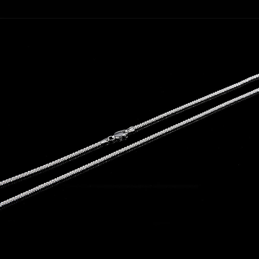 Mujer | Cadena Tejido Espuma - 2 mm x 40 cm, Collar Gargantilla Para Mujer, De Plata Autentica Ley .925, DUO DELUXE JOYAS