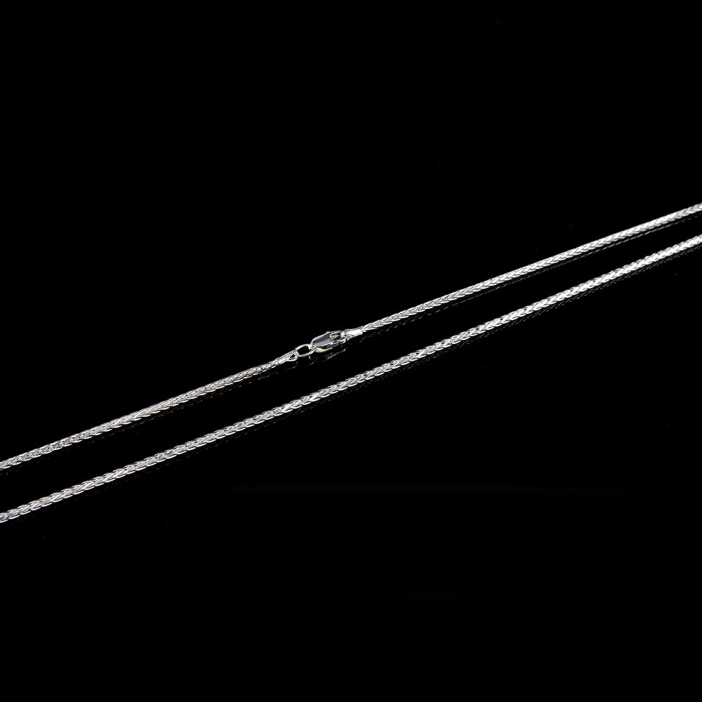 Mujer | Cadena Tejido Espiga - 2 mm x 45 cm, Collar Gargantilla Para Mujer, De Plata Autentica Ley .925, DUO DELUXE JOYAS