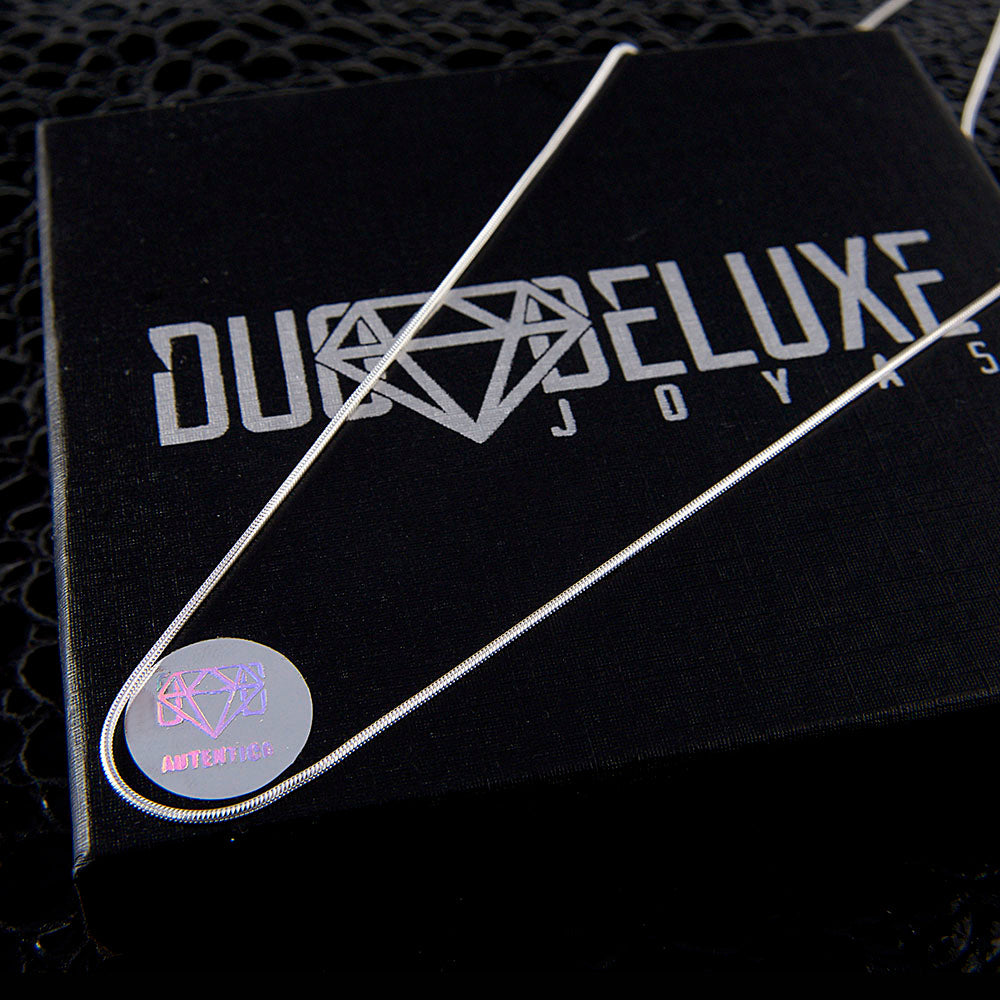 Mujer | Cadena Tejido Cola De Rata - 1 mm x 40 cm, Collar Gargantilla Para Mujer, De Plata Autentica Ley .925, DUO DELUXE JOYAS