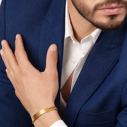 Unisex | Esclava Tejido Barbada Cubana Diamantada HM 8 mm, Pulsera Para Hombre Y Mujer, De Plata Autentica Ley .925 Con Baño De Oro Italiano 24k, Con Grabado, DUO DELUXE JOYAS