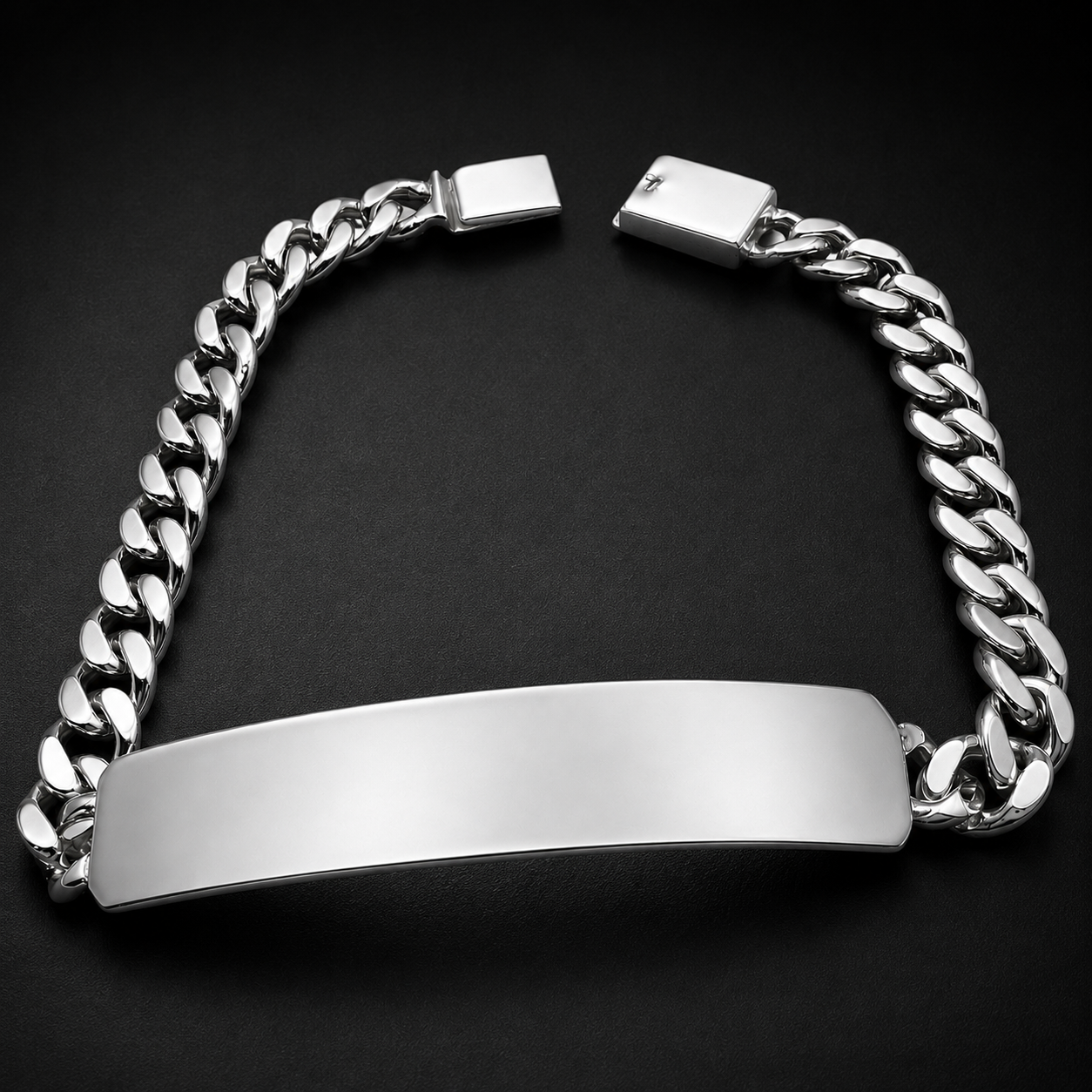 Unisex | Esclava Tejido Barbada Cubana Lisa HM 7 mm, Pulsera Para Hombre Y Mujer, De Plata Autentica Ley .925, Con Grabado, DUO DELUXE JOYAS