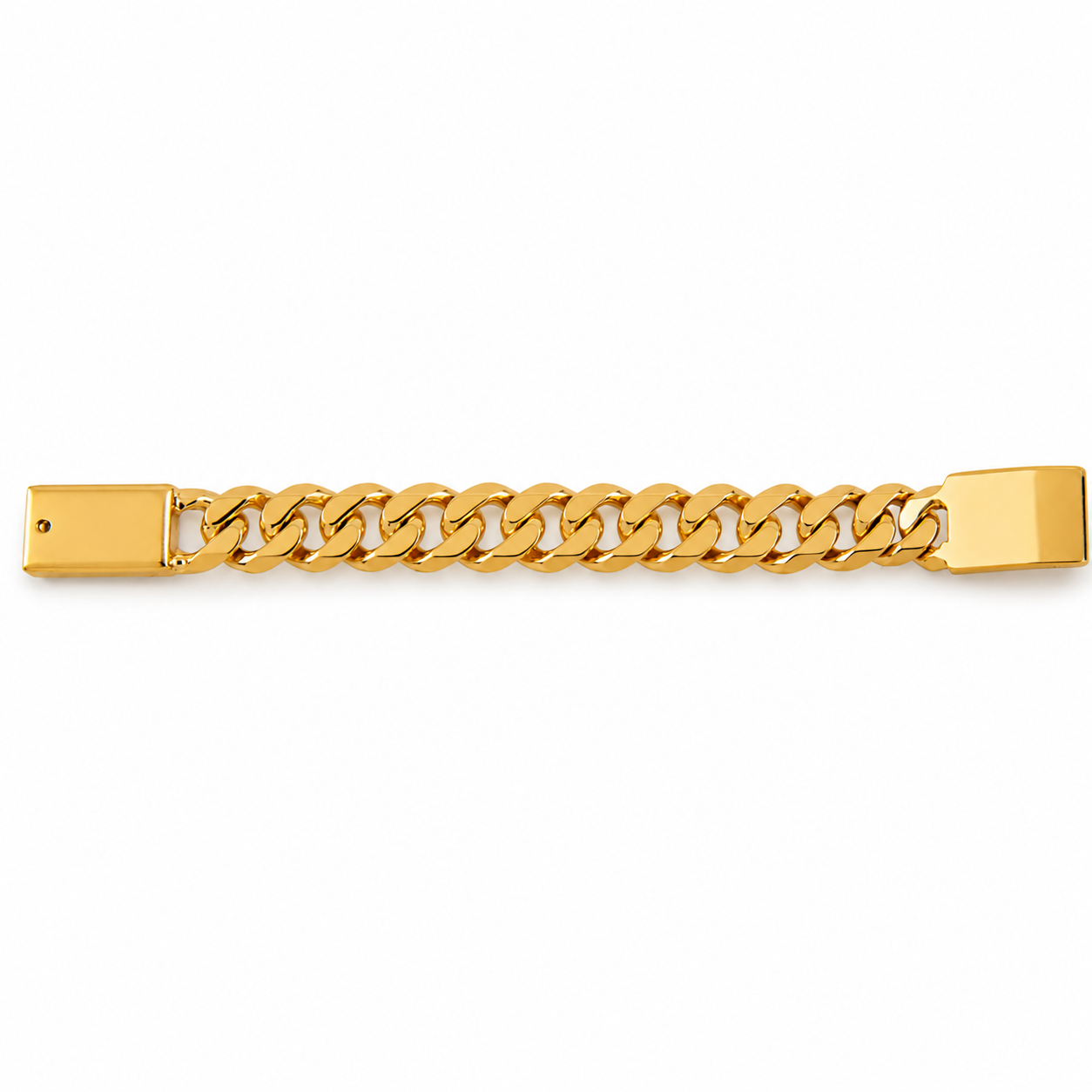 Unisex | Esclava Tejido Barbada Cubana HM Lisa 7 mm, Pulsera Para Hombre Y Mujer, De Plata Autentica Ley .925 Con Baño De Oro Italiano 24k, Con Grabado, DUO DELUXE JOYAS