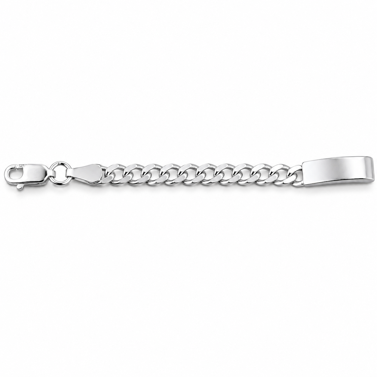 Niño | Pulsera Esclava Tejido Barbada Cubana Lisa 4 mm, Para Niño, De Plata Autentica Ley .925, Con Grabado, DUO DELUXE JOYAS